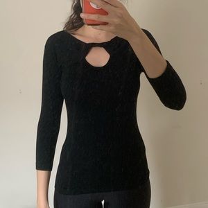 BCBG keyhole black top